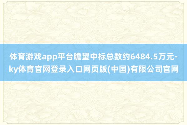 体育游戏app平台瞻望中标总数约6484.5万元-ky体育官网登录入口网页版(中国)有限公司官网