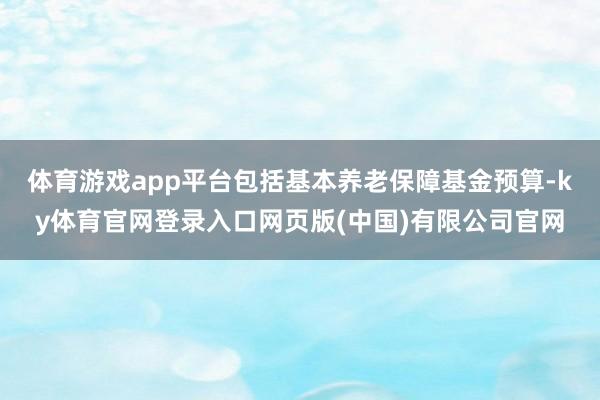 体育游戏app平台包括基本养老保障基金预算-ky体育官网登录入口网页版(中国)有限公司官网