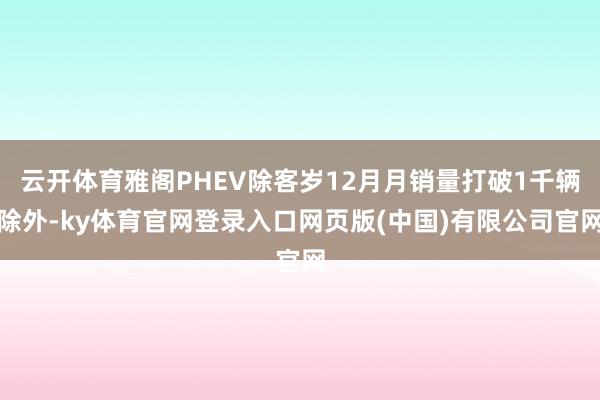 云开体育雅阁PHEV除客岁12月月销量打破1千辆除外-ky体育官网登录入口网页版(中国)有限公司官网