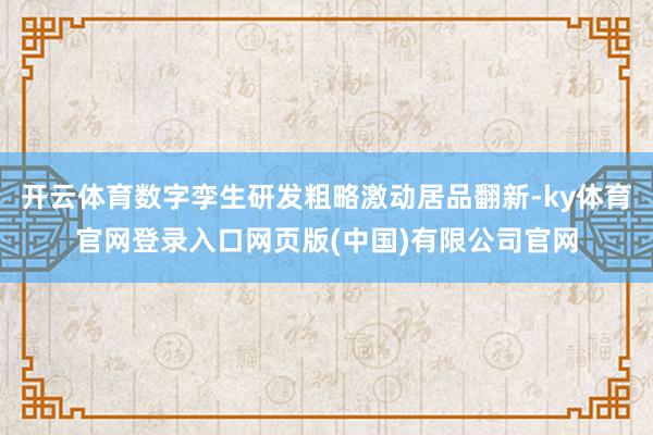 开云体育数字孪生研发粗略激动居品翻新-ky体育官网登录入口网页版(中国)有限公司官网