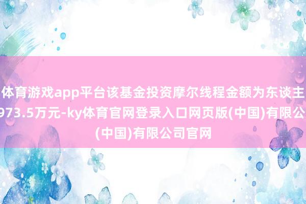 体育游戏app平台该基金投资摩尔线程金额为东谈主民币2973.5万元-ky体育官网登录入口网页版(中国)有限公司官网