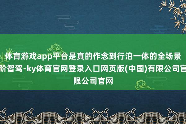 体育游戏app平台是真的作念到行泊一体的全场景高阶智驾-ky体育官网登录入口网页版(中国)有限公司官网