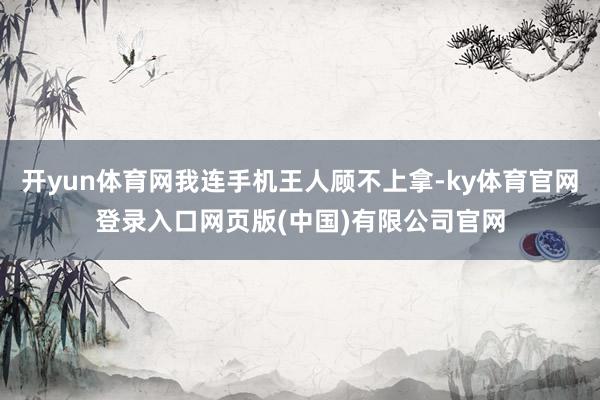 开yun体育网我连手机王人顾不上拿-ky体育官网登录入口网页版(中国)有限公司官网