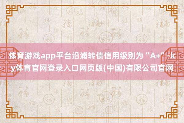 体育游戏app平台沿浦转债信用级别为“A+”-ky体育官网登录入口网页版(中国)有限公司官网