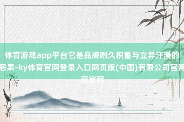 体育游戏app平台它是品牌耐久积蓄与立异汗漫的恶果-ky体育官网登录入口网页版(中国)有限公司官网
